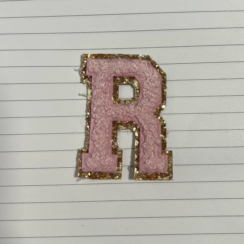 Stoney Clover Lane Chenille Pink Letter R Patch - Picture 2 of 5